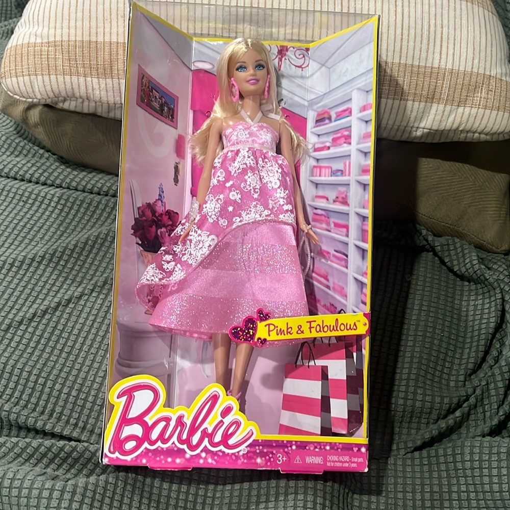 Pink and Fabulous Barbie Doll 2014 Flower Gown
